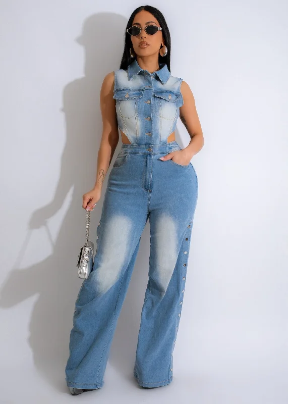 Fashion Pioneer Voyager Jumpsuit Light Denim