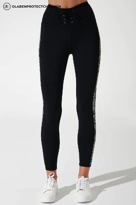 Trendy Traveler 7/8 High Waist Double Knot Legging - Black