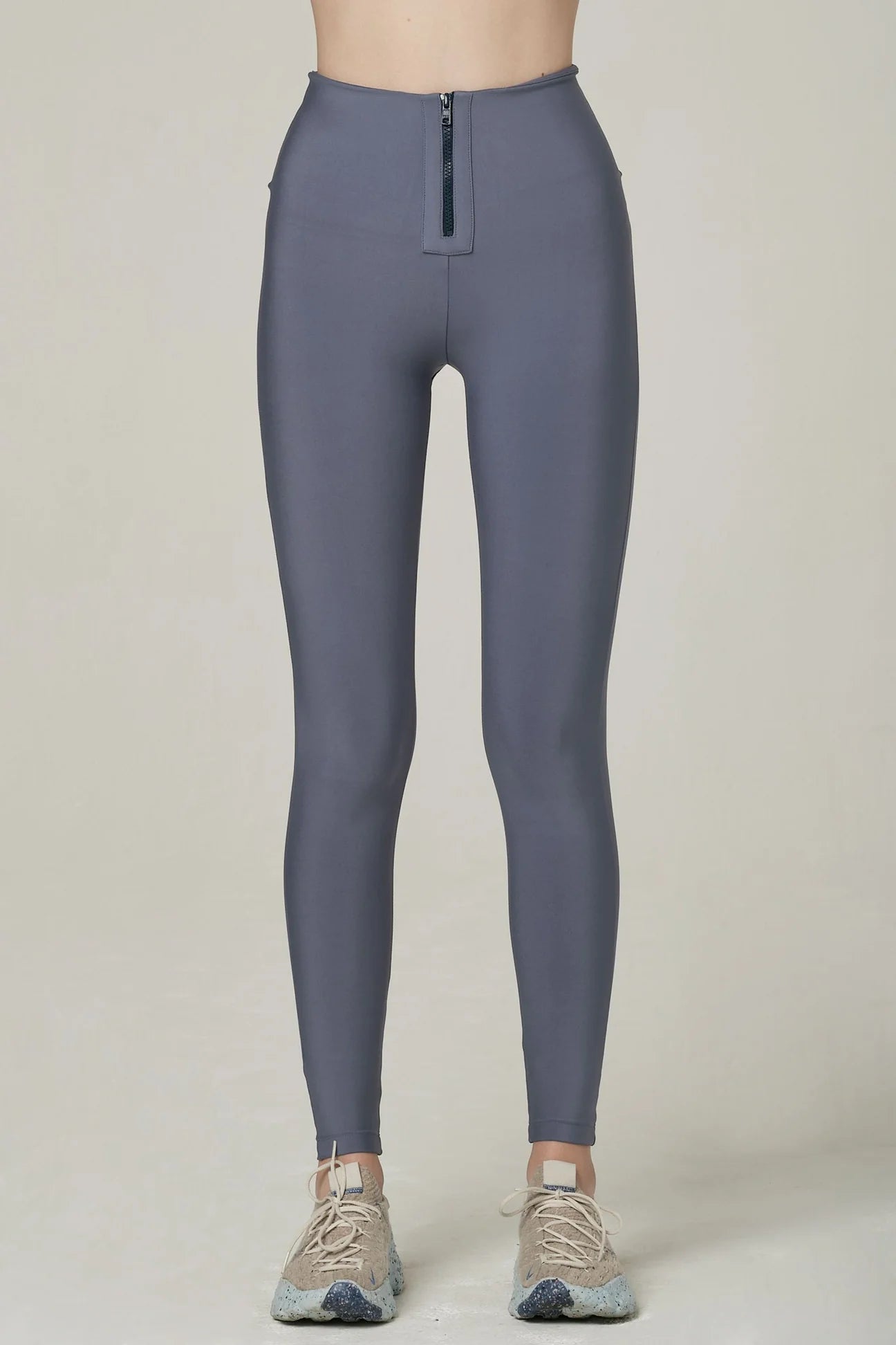 Basic Version 925 Fit Women's Case Closed High Rise Zippered Leggings - Blu-S Steel Blue Basic Version 925 Fit Women's Case Closed High Rise Zippered Leggings - Blu-S Steel Blue