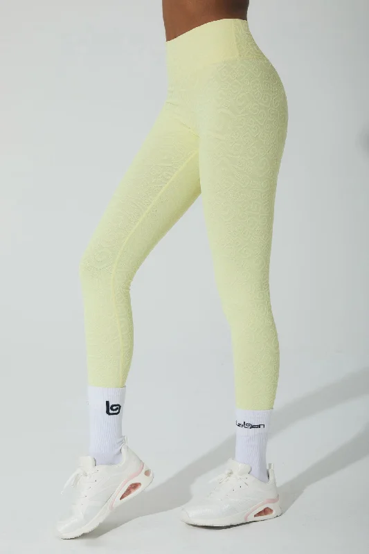 Cozy Fashion Trends Déese Fleur 3D Leggings - Yellow Pearl