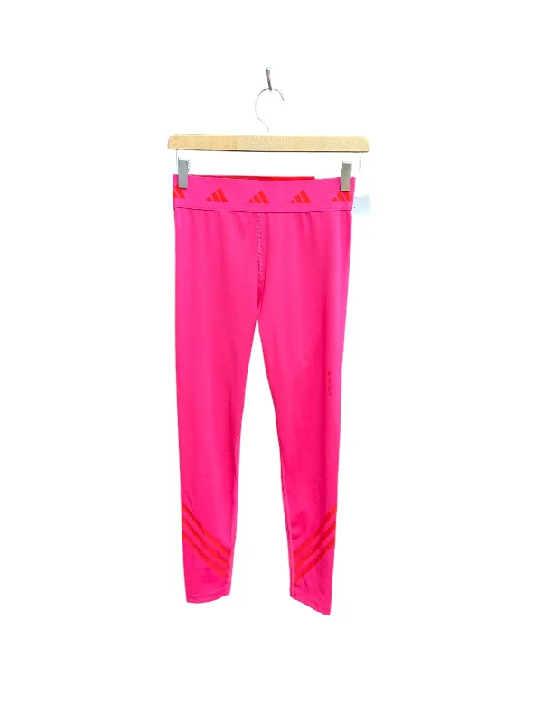 Relaxed Jackets Athletic Leggings By Adidas In Pink, Size: S