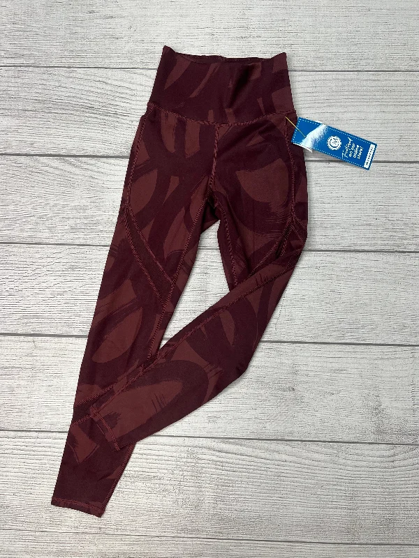 Effortless Style Athletic Leggings By Athleta In Maroon, Size: Xxs