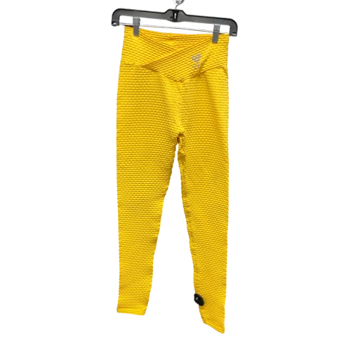 Simple Style Athletic Leggings By CLS In Yellow, Size: M
