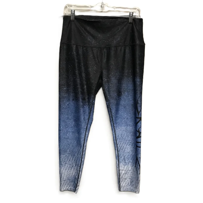 Light Dressing Athletic Leggings By Loco Skailz  In Blue, Size: L