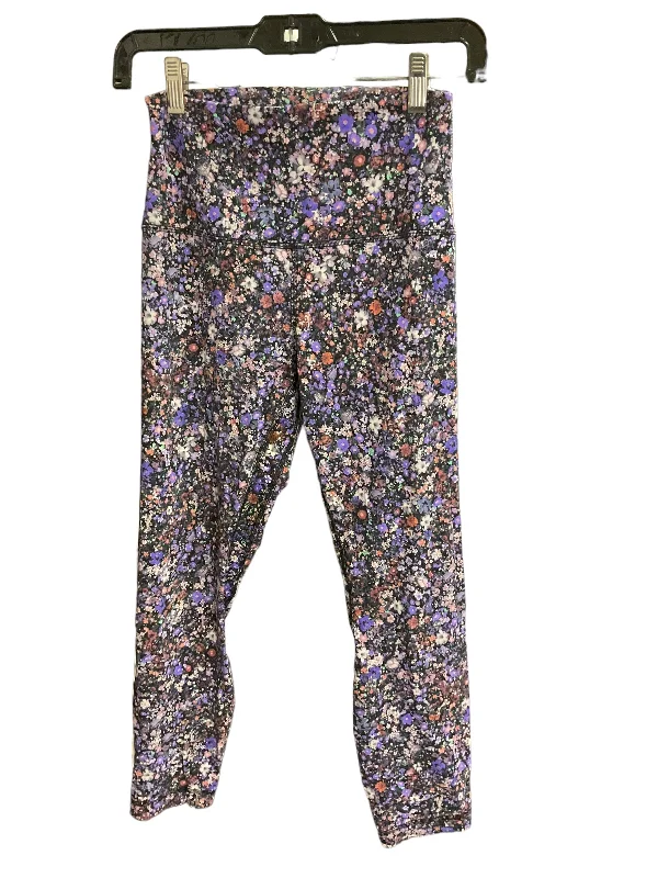 Fashionable Items Athletic Leggings By Lululemon In Black Floral, Size: 6