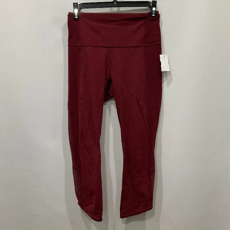 Retro Design Athletic Leggings By Lululemon In Red, Size: 6