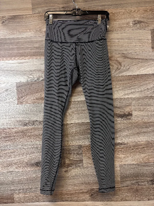 Modern Tailoring Athletic Leggings By Lululemon In Striped Pattern, Size: M
