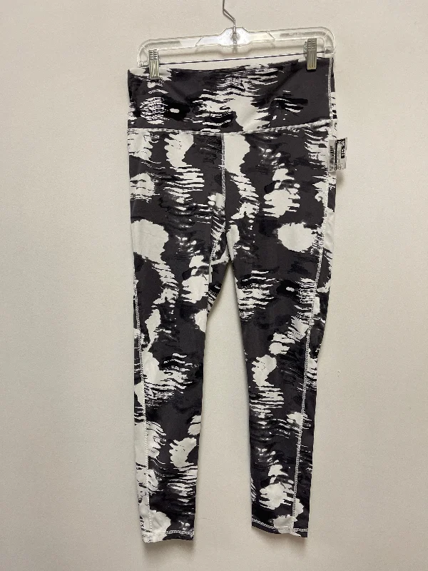 Wearable At Home Or Out Athletic Leggings By Mono B In Grey & White, Size: 12