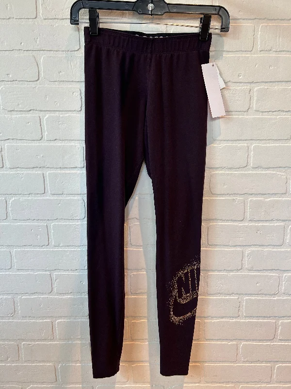 Noble And Elegant Athletic Leggings By Nike Apparel In Purple, Size: 0