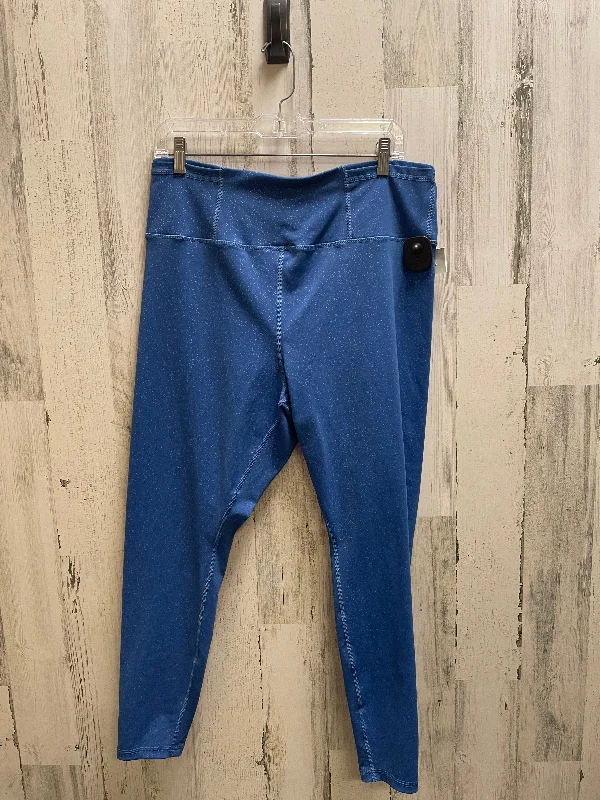 Cute Design Athletic Leggings By Torrid In Blue, Size: 1x
