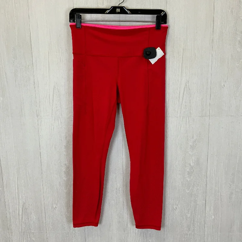 Fashionable Inner Wear Athletic Leggings Capris By Athleta In Red, Size: M