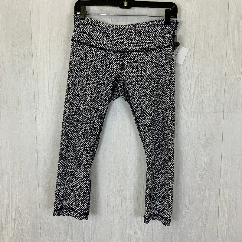 Spiritual Vitality Athletic Leggings Capris By Lululemon In Black & White, Size: 8