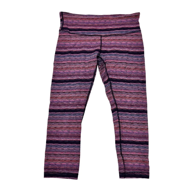 Simple Style Athletic Leggings Capris By Lululemon In Purple, Size: M