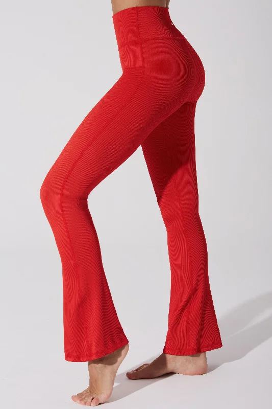 Relaxed Jackets Evana Flare Ribbed Legging - Savvy Red