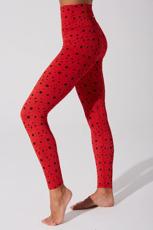 Cozy Fit Wear Hafwen Polka Dots Legging - Savvy Red