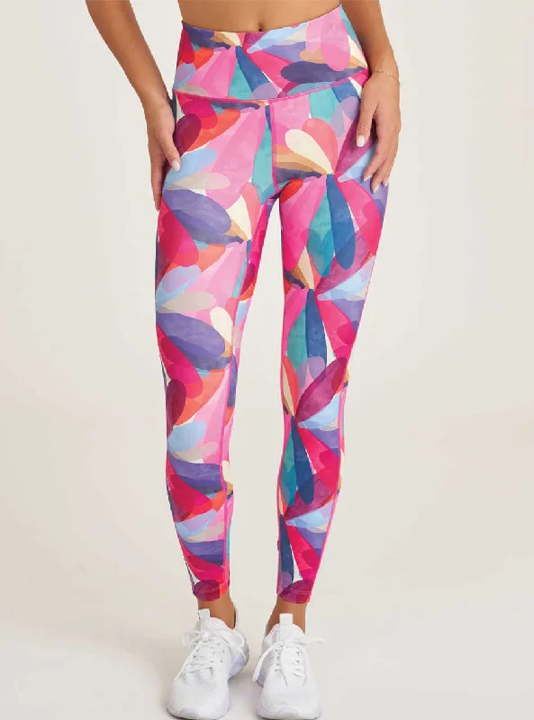 British Fashion Thrive Société Women's Overlap Pocket 7/8 Leggings - Petal Print Pink