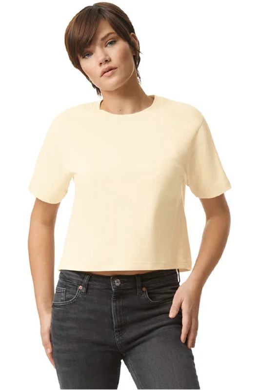 Eye-catching Personality American Apparel Womens Fine Jersey Boxy Short Sleeve Crewneck T-Shirt - Cream