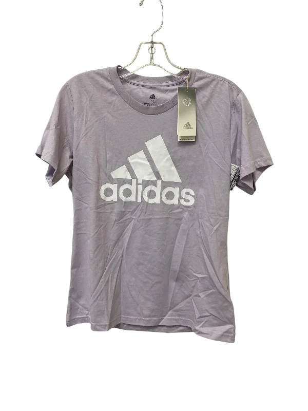 Athletic Top Short Sleeve By Adidas In Purple, Size: M