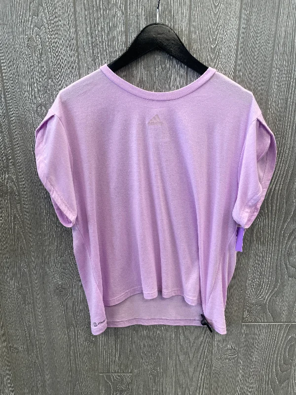 Bright Colors Athletic Top Short Sleeve By Adidas In Purple, Size: Xl