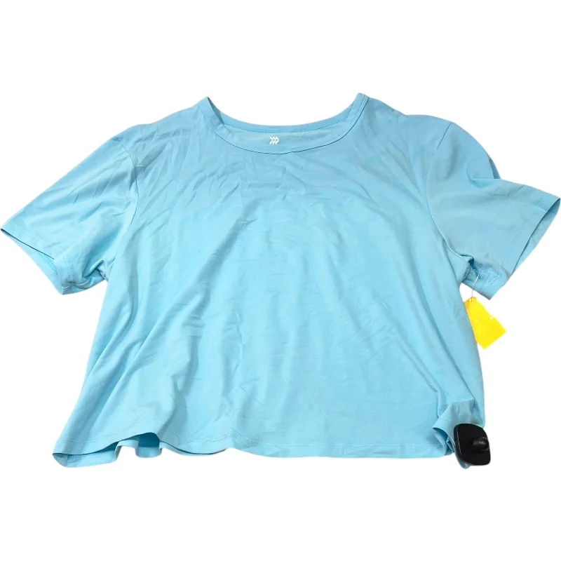 Unique Fashion Athletic Top Short Sleeve By All In Motion In Aqua, Size: M