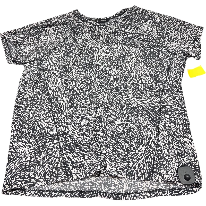 Embroidered Letters Athletic Top Short Sleeve By Athleta In Black, Size: Xl