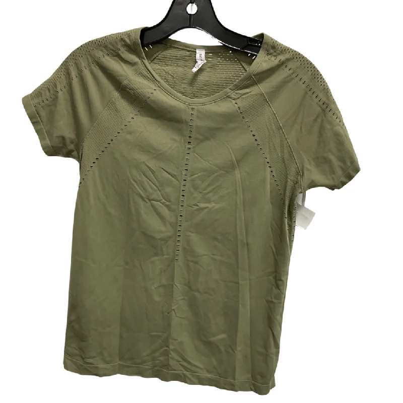 Classic Style Athletic Top Short Sleeve By Athleta In Green, Size: S