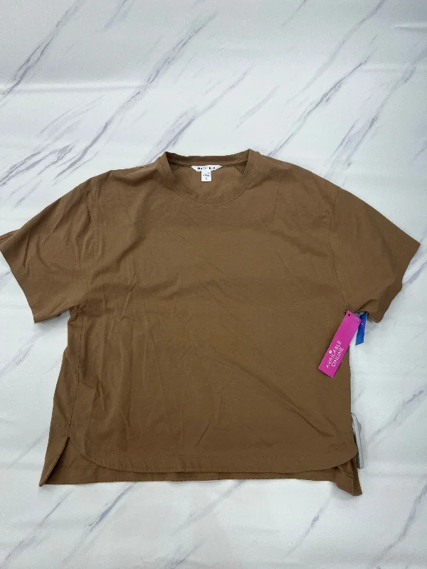Bottom And Versatile Athletic Top Short Sleeve By Athleta In Tan, Size: L