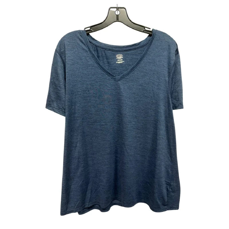 End Of The Year Athletic Top Short Sleeve By Athletic Works In Blue, Size: 2x