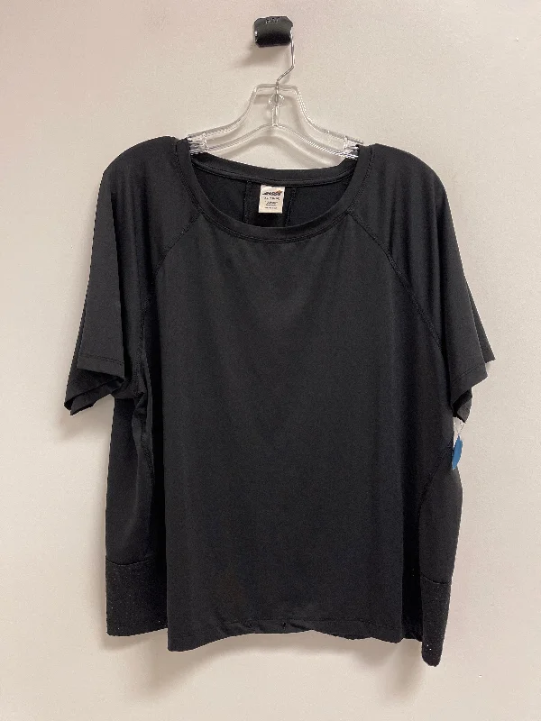 Unique Design Athletic Top Short Sleeve By Avia In Black, Size: Xl