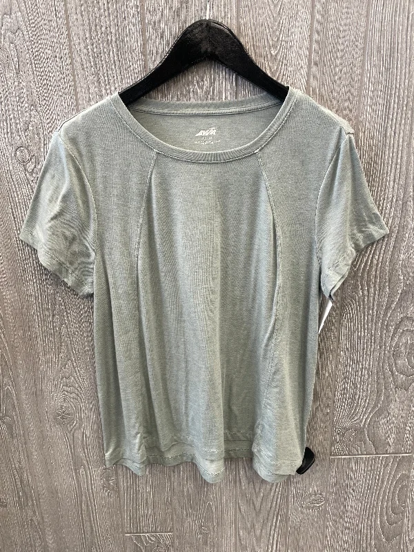 Cute Design Athletic Top Short Sleeve By Avia In Green, Size: L