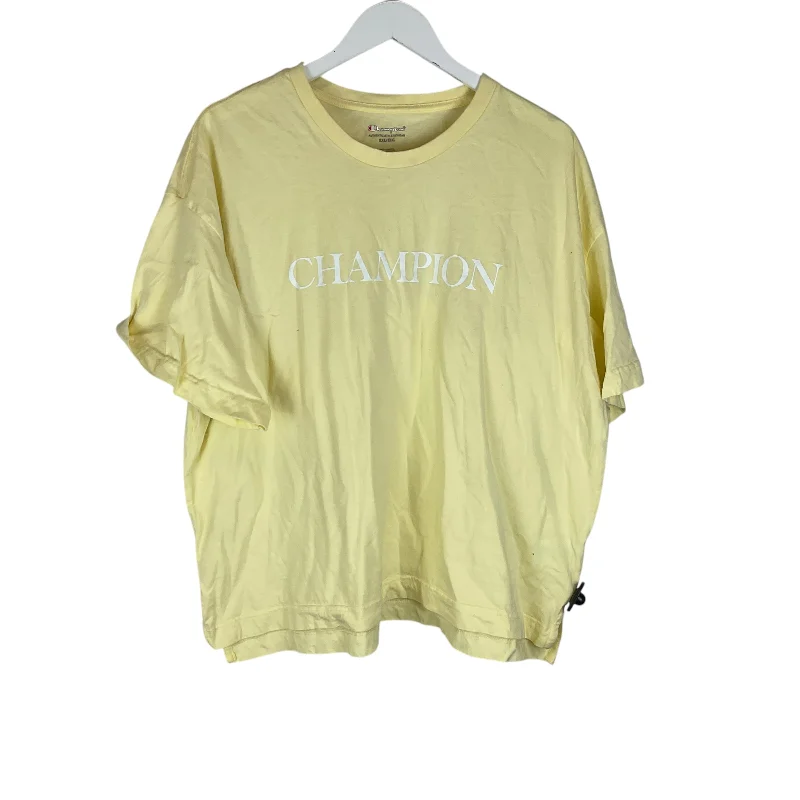 Casual Choice Athletic Top Short Sleeve By Champion In Yellow, Size: Xxl