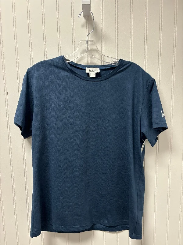 Casual Style Athletic Top Short Sleeve By Cmc In Blue, Size: Xl