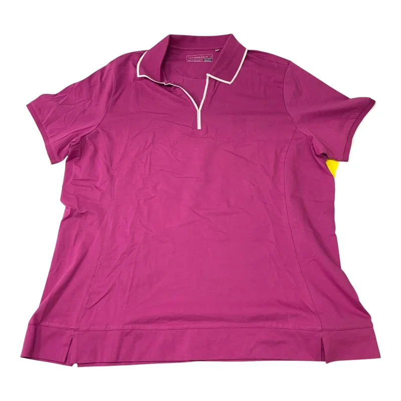 Warm Atmosphere Athletic Top Short Sleeve By Cutter And Buck In Pink, Size: 1x