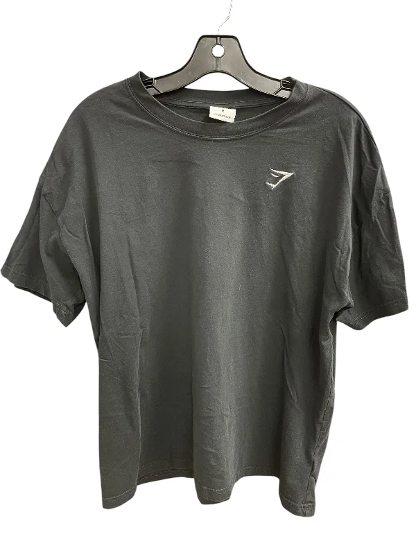 Easy Comfort Style Athletic Top Short Sleeve By Gym Shark In Black, Size: M