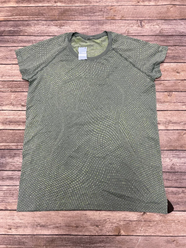 Exquisite Details Athletic Top Short Sleeve By Lululemon In Green, Size: 14