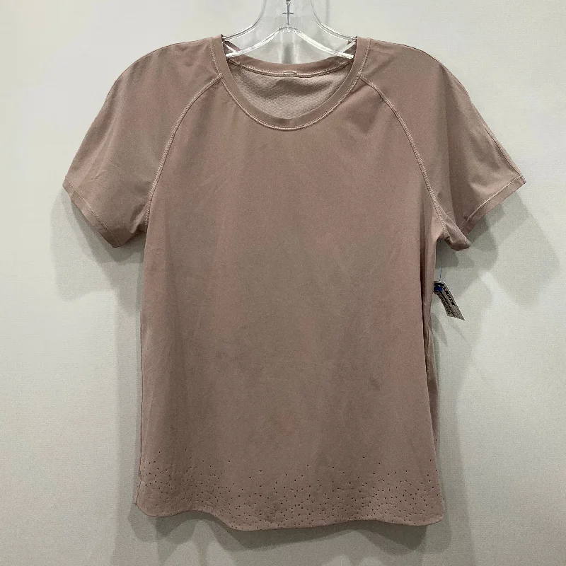 Fashion Expert Athletic Top Short Sleeve By Lululemon In Pink, Size: 4