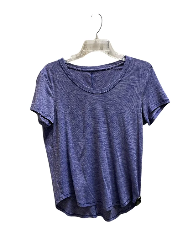 Athletic Top Short Sleeve By Lululemon In Purple, Size: 4