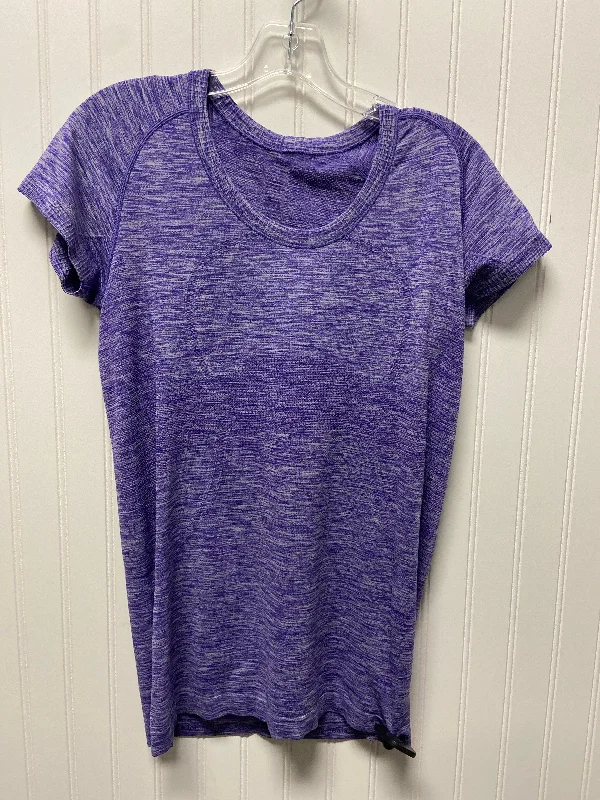 Trendy Comfort Wear Athletic Top Short Sleeve By Lululemon In Purple, Size: M