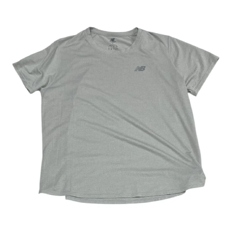 Must-have For Fashion Athletic Top Short Sleeve By New Balance In Grey, Size: L