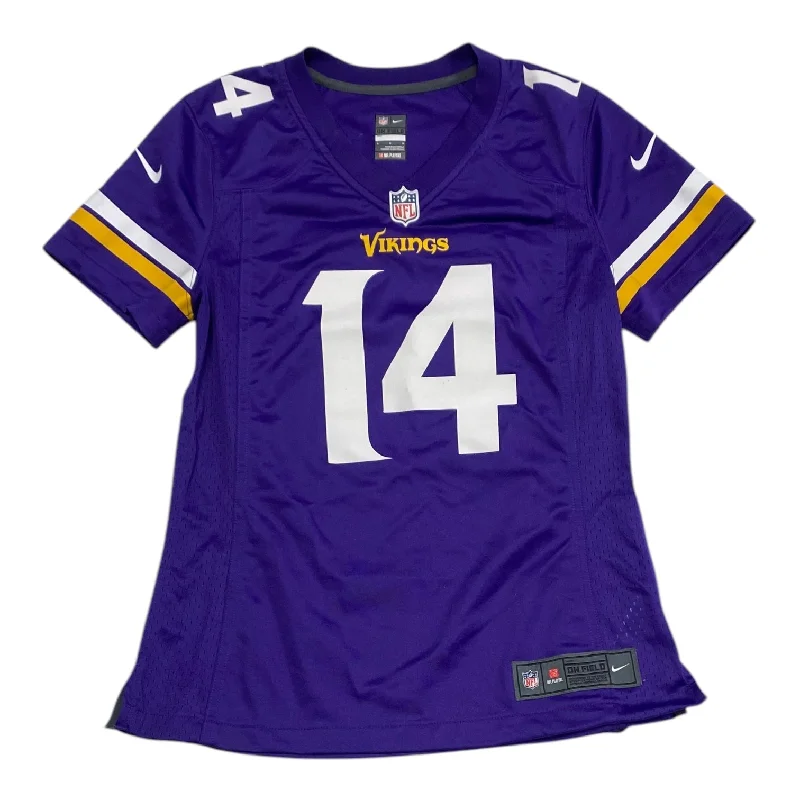 Single-shoulder Neck Design Athletic Top Short Sleeve By Nfl In Purple, Size: M