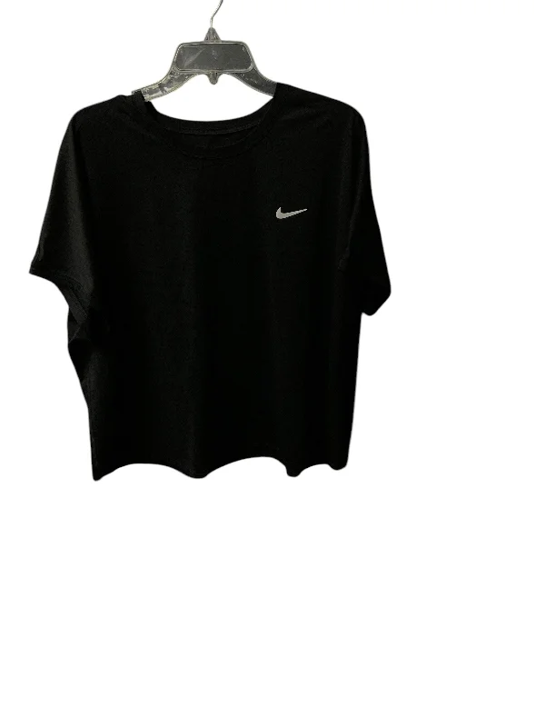 High-end Fashion Athletic Top Short Sleeve By Nike Apparel In Black, Size: 1x