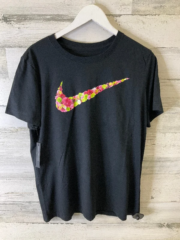 Casual Street Athletic Top Short Sleeve By Nike Apparel In Black, Size: Xl