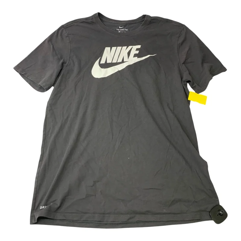 Fashion Style Athletic Top Short Sleeve By Nike Apparel In Grey, Size: Xl