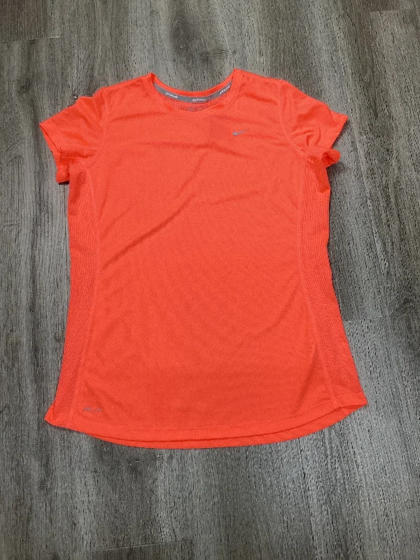Casual Chic Looks Athletic Top Short Sleeve By Nike Apparel In Orange, Size: L