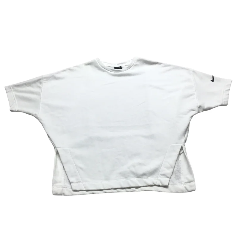 Simple Style Athletic Top Short Sleeve By Nike Apparel In White, Size: M