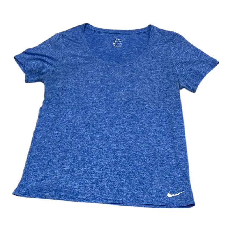 Comfortable Series Athletic Top Short Sleeve By Nike In Blue, Size: L