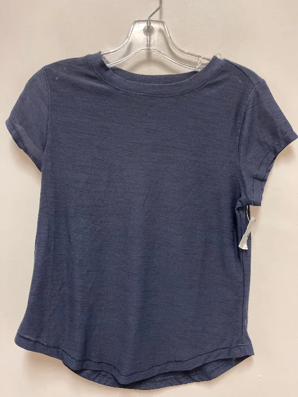 Soft And Comfortable Athletic Top Short Sleeve By Old Navy In Navy, Size: Xs