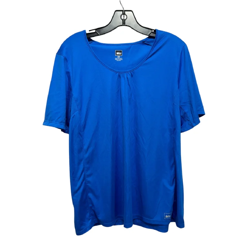 High-end Sense Athletic Top Short Sleeve By Rei In Blue, Size: 2x