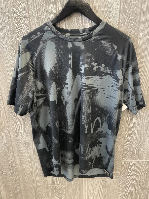 High-end Wear Athletic Top Short Sleeve By Under Armour In Black, Size: L
