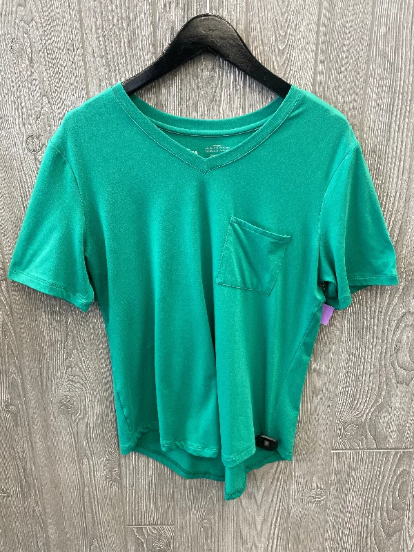 Breathable Design Athletic Top Short Sleeve By Zyia In Green, Size: L